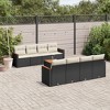 vidaXL 9 Piece Patio Sofa Set with Cushions - Black and Cream - 2 of 4