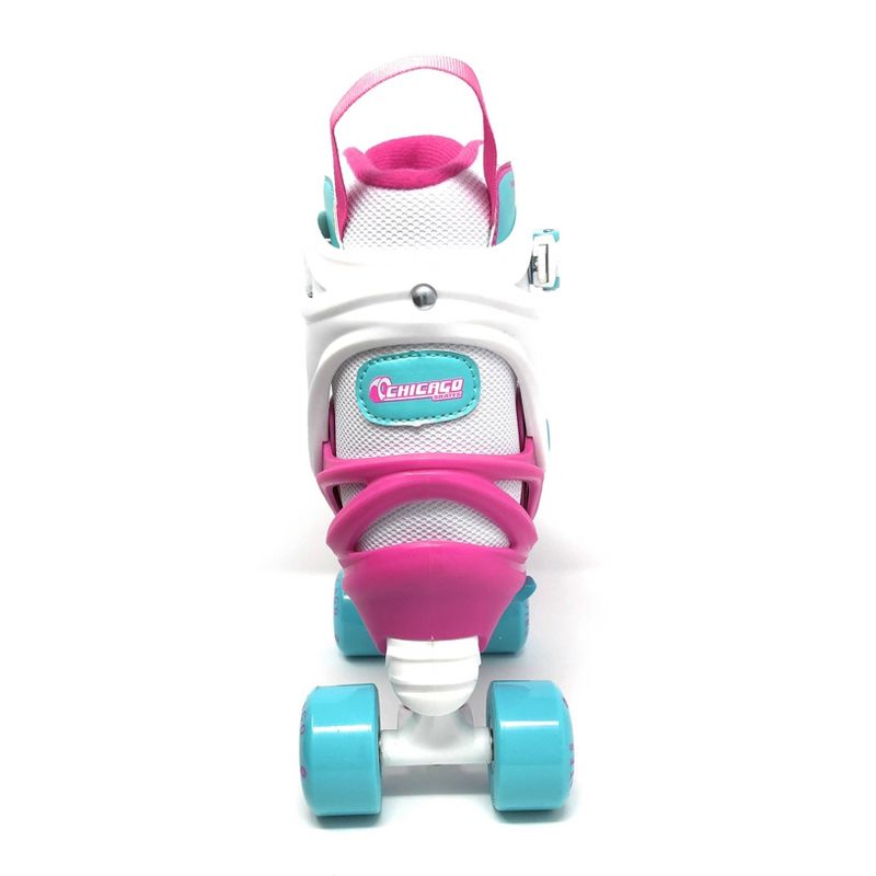 Chicago Skates Adjustable Kids' Quad Roller Skate - Pink/White, 4 of 6