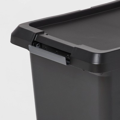 7gal Small Latching Storage Tote Black - Brightroom&#8482;