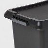 7gal Small Latching Storage Tote Black - Brightroom™: Stackable Utility Storage Bin with Lid & Handles - 3 of 4