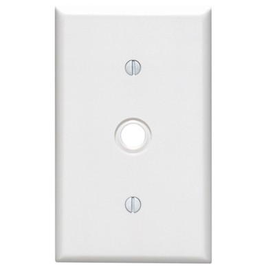 Leviton White 1 gang Plastic Cable/Telco Wall Plate 1 pk