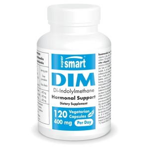 SuperSmart DIM Supplement 400mg per Day (Diindolylmethane) - Natural Balance for Men & Women | Non-GMO & Gluten Free - 120 Vegetarian Capsules - 1 of 1