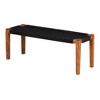 South Shore Balka Wood Bench Black/Natural: Rectangle, Spot Clean, Non-Upholstered, Wood Legs - 2 of 4
