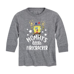 Boys' - SpongeBob SquarePants - Mommy's Little Firecracker Long Sleeve Graphic T-Shirt - 1 of 4