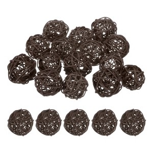 Unique Bargains Wicker Rattan Decorative DIY Crafts Balls 2 Inch 15 Pcs - 1 of 4