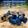 Jojoka 12V Kids Ride On Excavator Digger Truck with Remote, Electric Digging Arm, LED Lights, Music & USB. 4x75W Motors - 3 of 4