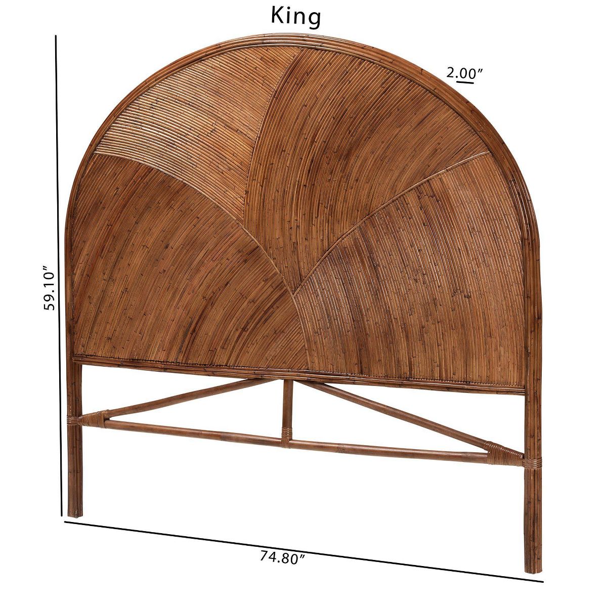 bali & pari King Seana Rattan Standalone Headboard Dark Brown: No Assembly, Freestanding Design - thumbnail 8