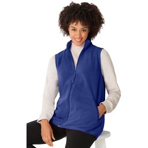 Woman Within Zip-Front Microfleece Vest - 1 of 4