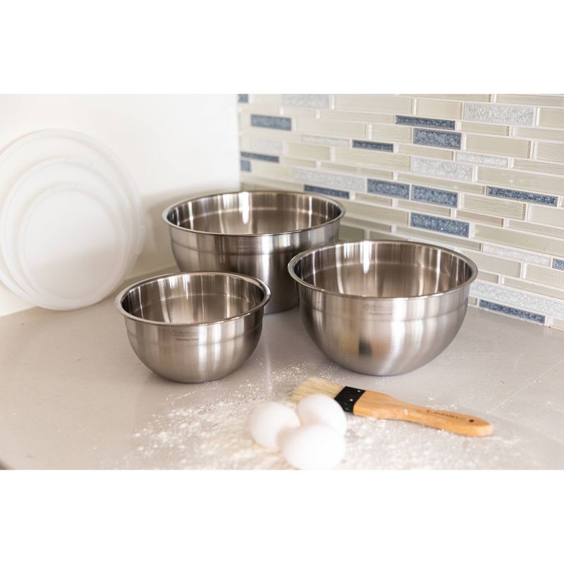 Cuisinart Set of 3 Stainless Steel Mixing Bowls with Lids, 3 of 8