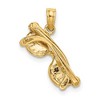 Black Bow Jewelry 14k Yellow Gold 3D Aqua Enameled Moveable Sunglasses Pendant - 3 of 4