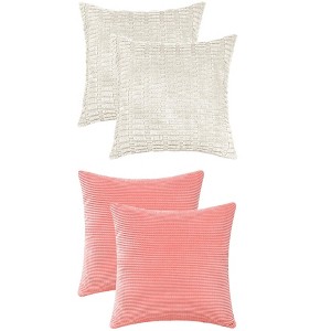 REGALWOVEN 4 Pcs Solid Modern Throw Pillow Covers for Home Decor 18" x 18" - 1 of 4