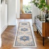 Faux Wool Vintage Floral Printed Area Rug Machine Washable Stain Resistant Non Shedding Floor Rug for Living Room Bedroom - 4 of 4
