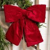 Transpac Velvet Oversized Red Bow Decorative Sculpture for Christmas Tabletop Decor Polyester Indoor Holiday Gift - 2 of 2