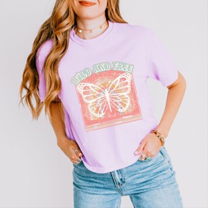 Simply Sage Market Wild And Free Butterfly Boxy Crop Top - 1 of 4