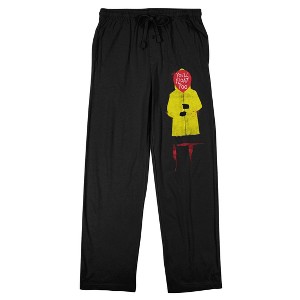 It Movie 2017 You'll Float Too Men's Black Sleep Pajama Pants - 1 of 4
