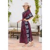 LA LEELA Women's Summer Batik Caftan House Dashiki Dress Kaftan Loungewear Nightshirts for Women Sleepwear Plus size 2X-3X Pink, Tie Dye Design - 3 of 4