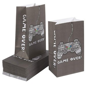 Blue Panda 36 Pack Gamer Party Favor Gift Bags, Paper Goodie Treat Bags for Kids Birthday, Video Game Party Supplies, 5.2x8.7 in - 1 of 4