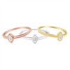 14K Gold Over Silver 1/6 Ctw Diamond Marquise Shape Stackable Promise Ring Set - 2 of 4