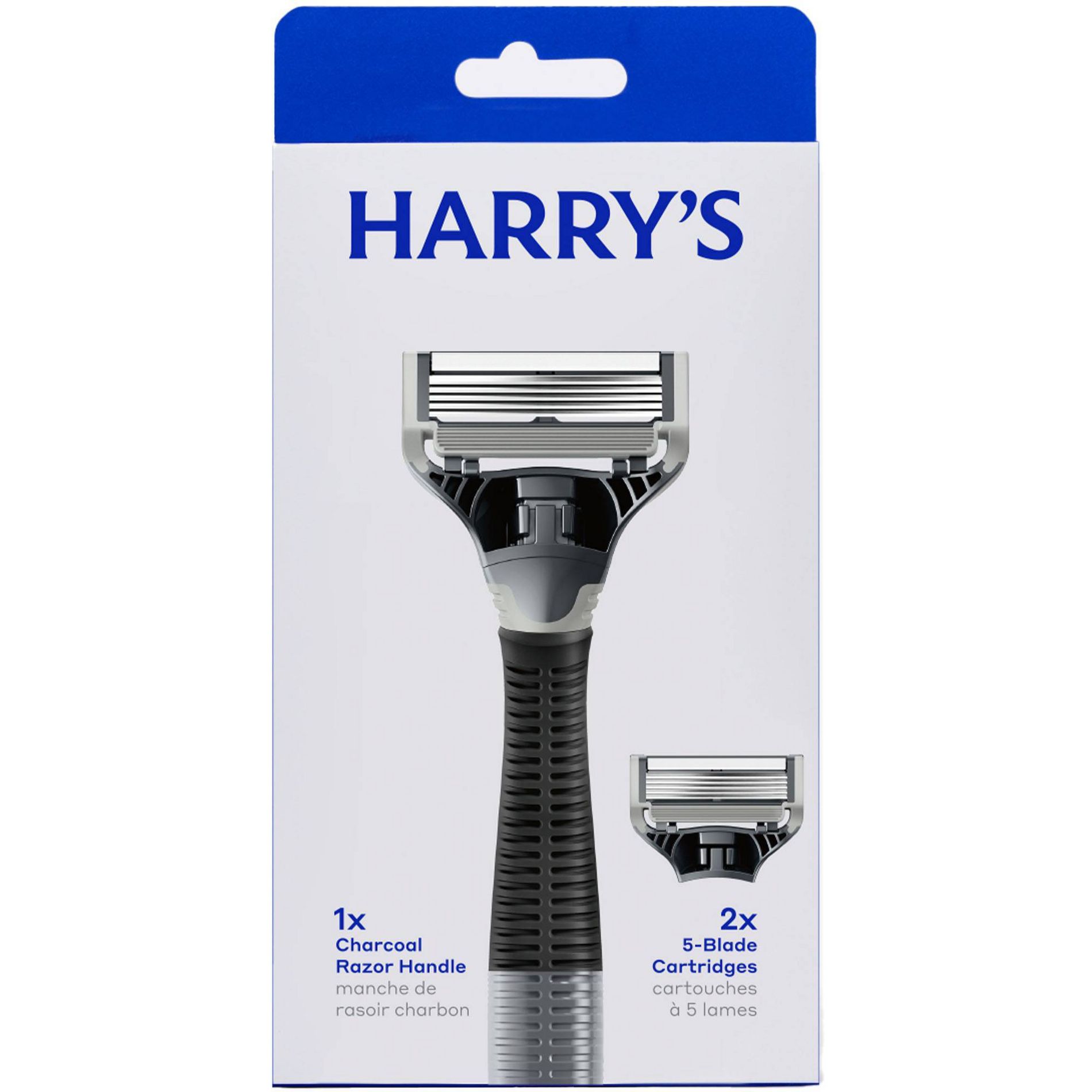 Harry's Original Razor Handle for Men with 2 Razor Blade Cartridges - Black
