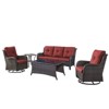 Gymojoy 5 Pieces Outdoor Wicker Sofa with Swivel Chairs, Coffee Table, Patio Furniture Set - 2 of 4