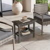 Outsunny 2-Tier Outdoor Side Table, Weather Resistant Shower Bench with Handles, Non-Slip Pads - 2 of 4