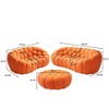 WJSHome Bubble Sofa Curved Couch Set, Breathable Mesh Fabric Modular Sectional Sofa (2 Seater, 3 Seater, Ottoman) - 2 of 4