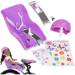 Ride Along Dolly Bike Seat & Helmet for 18 Inch Dolls - Purple - 1 of 3