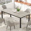 Homhougo 78.7 Inch Long Dining Table for 6 People, Large Rectangle Kitchen Table with Sturdy Metal Legs Gray - 4 of 4