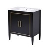 30-Inch Bathroom Storage Cabinet with Ceramic Basin and Built-In Hidden Drawers - 3 of 4