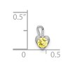 Black Bow Jewelry Nov Synthetic Citrine 14k White Gold Heart Pendant Enhancer, 5mm - 4 of 4