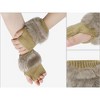 INSPIRE CHIC Women's Elastic Faux Fur Knit Half Finger Thumb Hole Wrist Sleeves Gloves for Windproof Dress 1Pair - 3 of 4