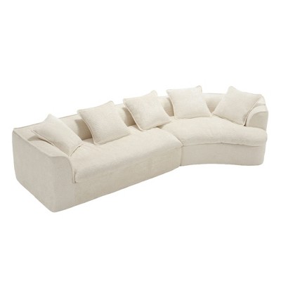 NicBex Modular Sectional Sofa,3-Seat Chenille Couch with 5 Pillows for Living Room,Apartment,Office