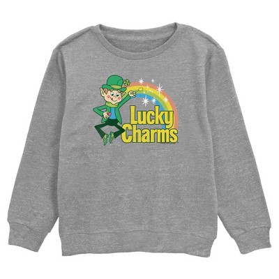 Boy's Lucky Charms Chibi Rainbow  Sweatshirt - Athletic Heather - Medium