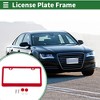 Unique Bargains Stainless Steel Car License Plate Frame Bracket with Screws Caps 2 Oval Hole Wide Frame - 2 of 4