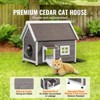 VEVOR Outdoor Cat House Weatherproof, Feral Cat Shelter for Multiple Cats, Outdoor Wooden Cat House with Large Side Door, 22"L x 30"W x 26"H - 3 of 4