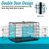 FDW Dog Crate for Small Dogs 24 Inch Folding Metal WirePet Cage Double Door W/Divider Panel Indoor Outdoor Kennel Leak-Proof Plastic Tray,Black - 3 of 4