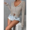Women's Cute Handmade Cardigan Summer Little Sweater Lightweight Top with Small Flowers Pattern - 3 of 4