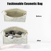 Unique Bargains Makeup Bag Cosmetic Travel Bag Make Up Brush Organizer Bag Marble Makeup Storage Toiletry Bag for Women 9"x3"x6" 1 Pcs - 2 of 4