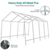 Heavy Duty Outdoor Storage Shed - Roll-Up Zipper Door, Waterproof Tent Shelter for Motorcycle, Bike, Car, Garden Tools, Grey - 3 of 4