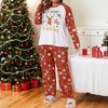 Agnes Orinda Women's Plus Size 2 Piece Soft Sleepwear Christmas Crew Neck Long Sleeve Top and Capri Pants Cute Lounge Pajamas Set - 2 of 4