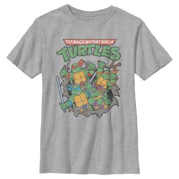 Boy's Teenage Mutant Ninja Turtles Retro Turtles in Action T-Shirt