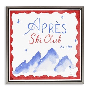 Stupell Industries Red & Blue Apres Ski Club Floating Frame Canvas Art - 1 of 4