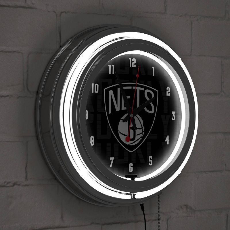 NBA City Chrome Double Rung Neon Clock, 5 of 7