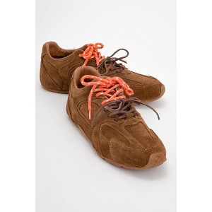 Selena - Cognac Brown Suede Leather Sneakers (Women) ￼￼| Forever & Always Shoes - 1 of 3