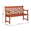 Solhome Lidwina Reddish Brown Tropical Wood Garden Bench for 3 Seaters - 4 of 4