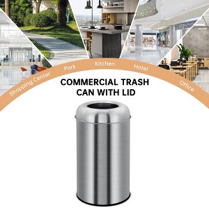 Commercial Grade Open Top Stainless Steel Trash Can, Garbage Bin with Inner Bucket for Home, Office, Restaurant - 1 of 4