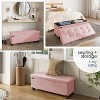 StorageBud Storage Ottoman for Bedroom End of Bed, Faux Leather Storage Bench, Large Storage Ottoman Bench, Entryway Bench with Storage - 3 of 4