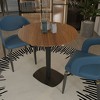 Leisuremod Vail Round Top Dining Table with MDF Top and Black Square Steel Base for Kitchen, Dining, and Pub - 2 of 4