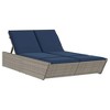 vidaXL Double Sun Lounger with Cushions Gray Poly Rattan - 2 of 4