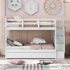 Streamdale Stairway Twin-Over-Twin Bunk Bed with Three Drawers for Bedroom, Dorm - White - 2 of 4